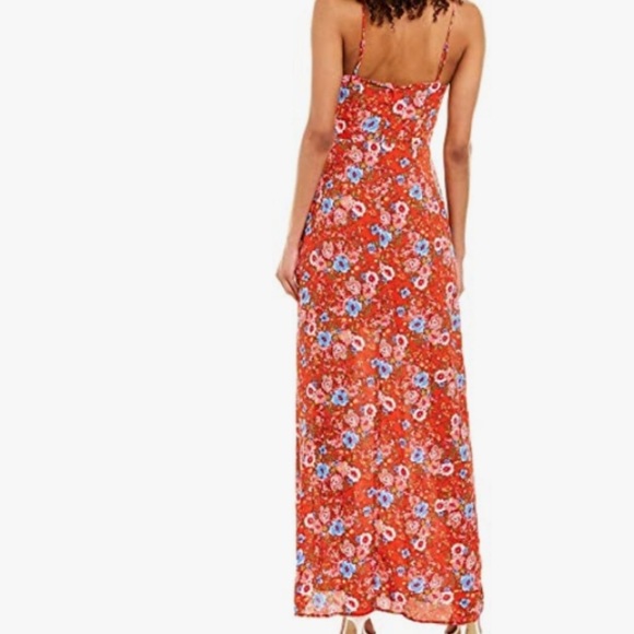 NWOT WAYF Red Floral Maxi Dress - Picture 2 of 10